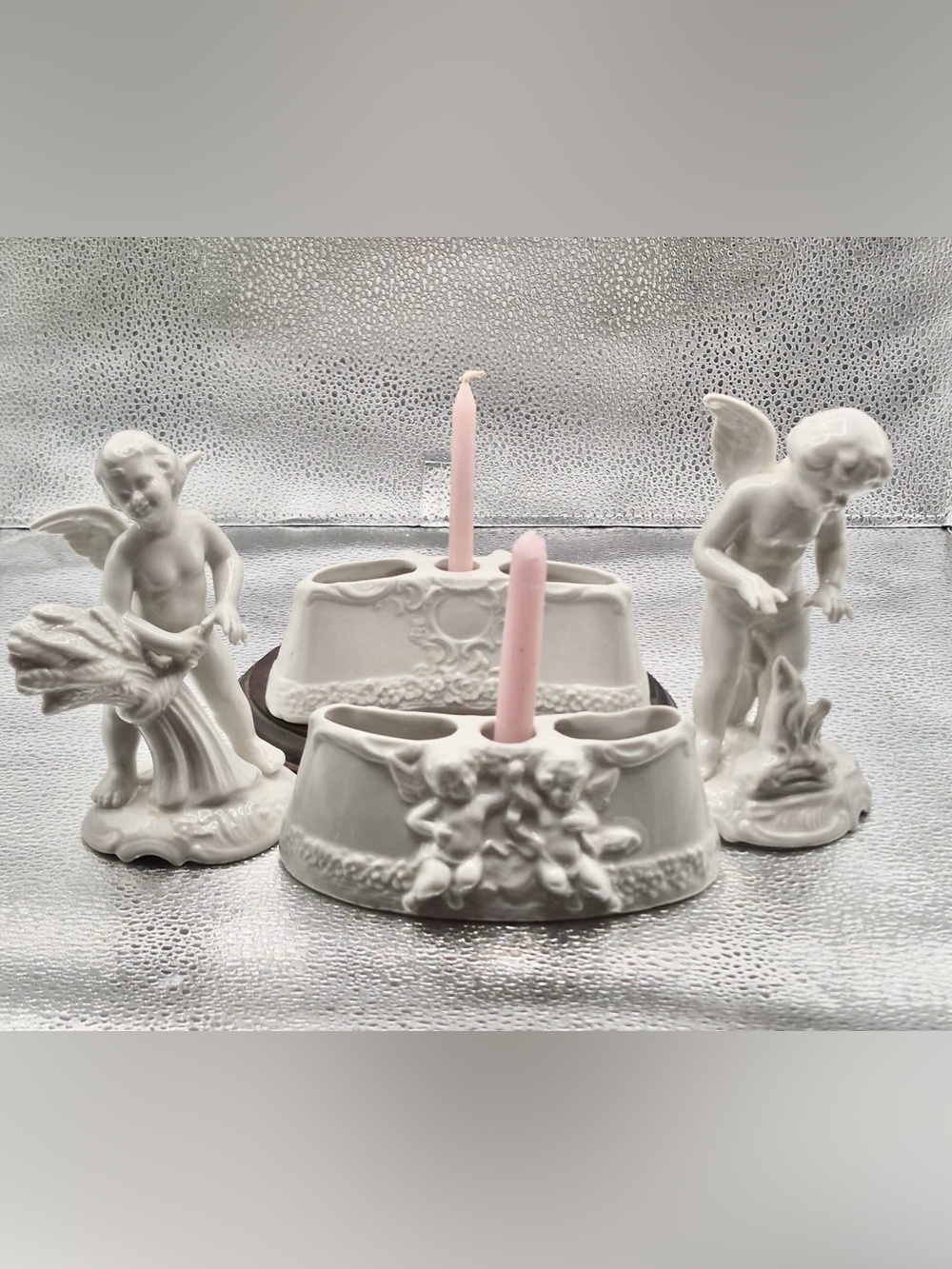 Vintage Cherub Centerpiece 4 Seasons Summer & Autumn Sandizell Dresden Angels